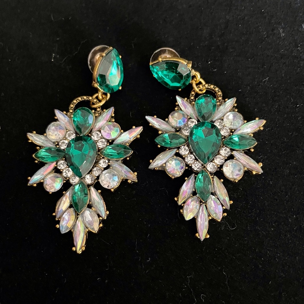 Rhinestone Crystal Chandelier Earrings Large Post